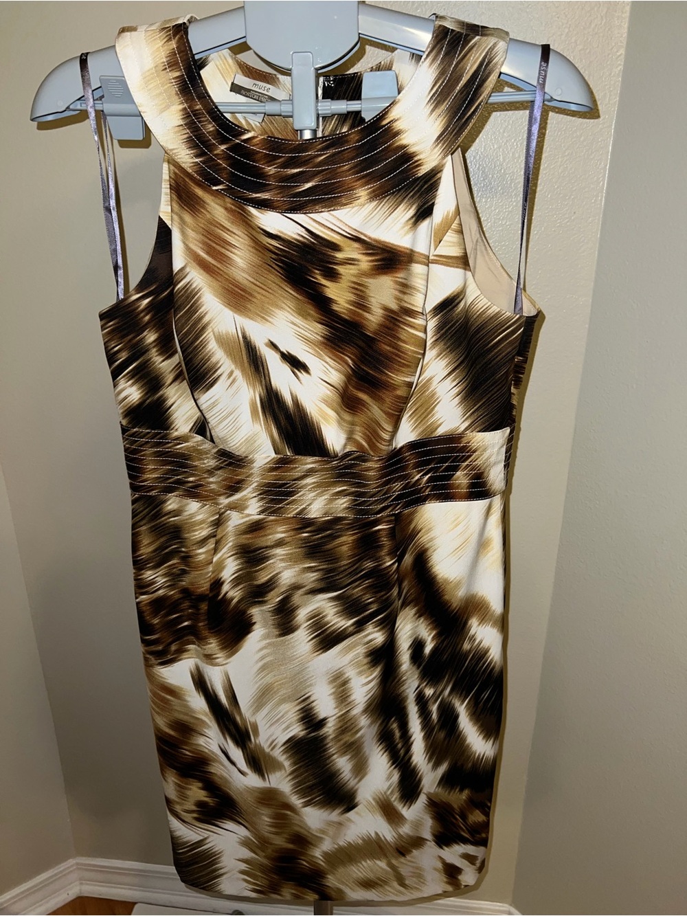 Muse Exclusively for Boston Proper Abstract Cheetah Animal Print Sheath Dress